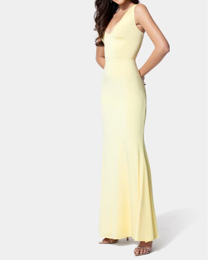 OPEN BACK GOWN - PASTEL YELLOW / XS - Image 3