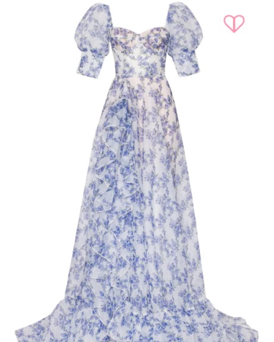 Blue Hydrangea maxi princess dress - Image 2