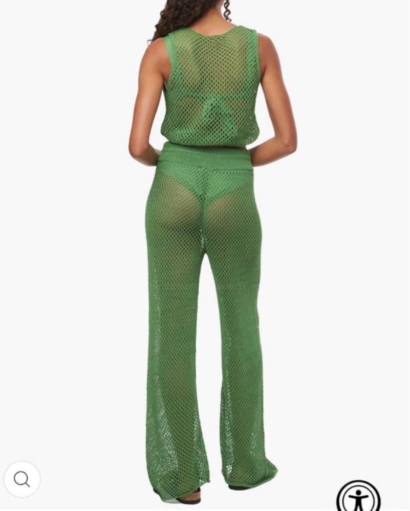 Vibrant Green Mesh Cover Up Set - Image 2