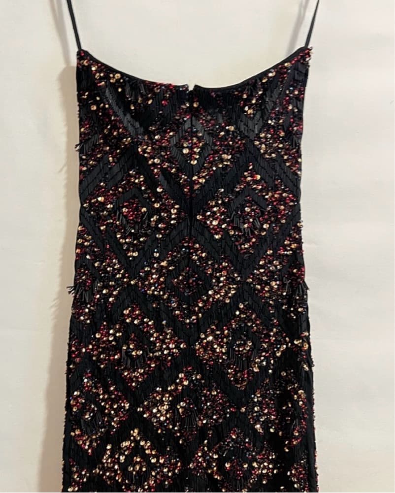 all saints strapless sequin party dress - Image 4