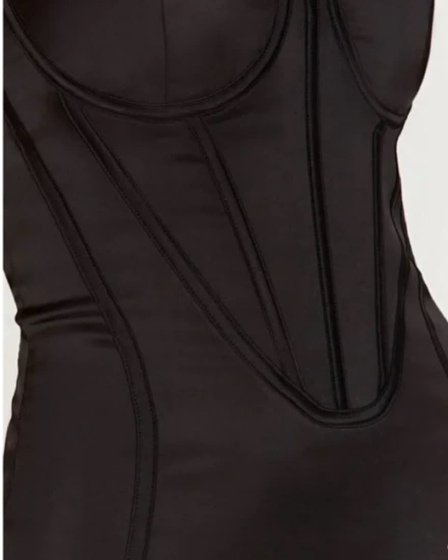 Black Corset Mini Dress - Image 2
