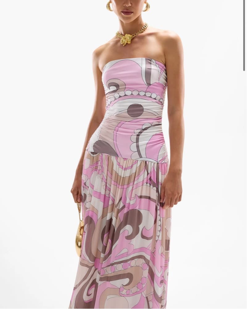 Cin Cin Pucci Dress Pink White Gown - Image 3