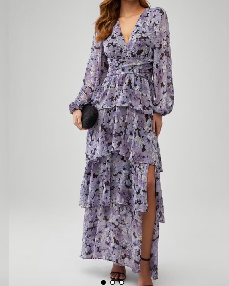 ASTR The Lable Purple Floral Gown - Image 2
