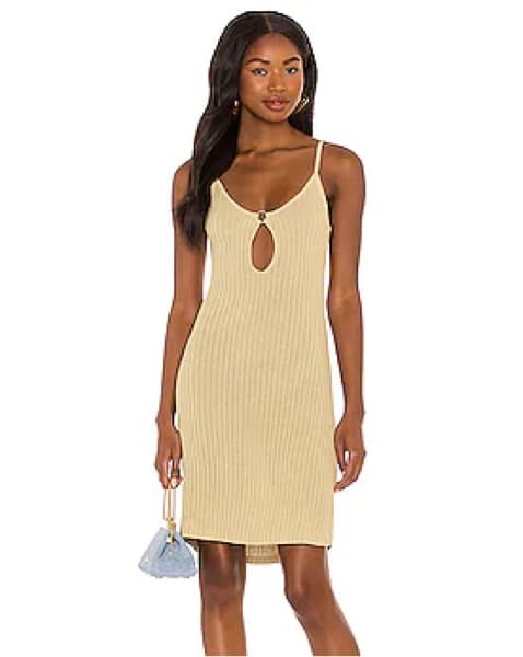 Sleek Ribbed Keyhole Midi Dress - Image 2
