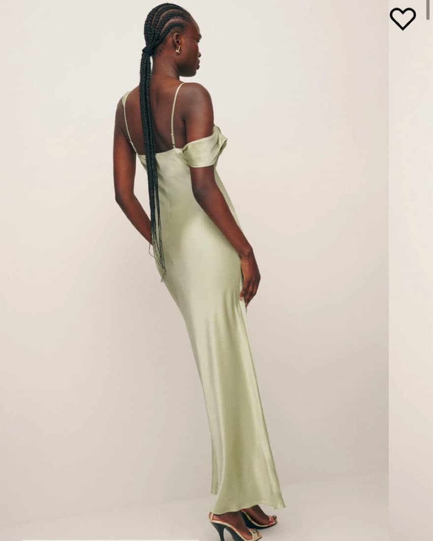 Sage Green Cowl Neck Satin Maxi Dress - Image 3