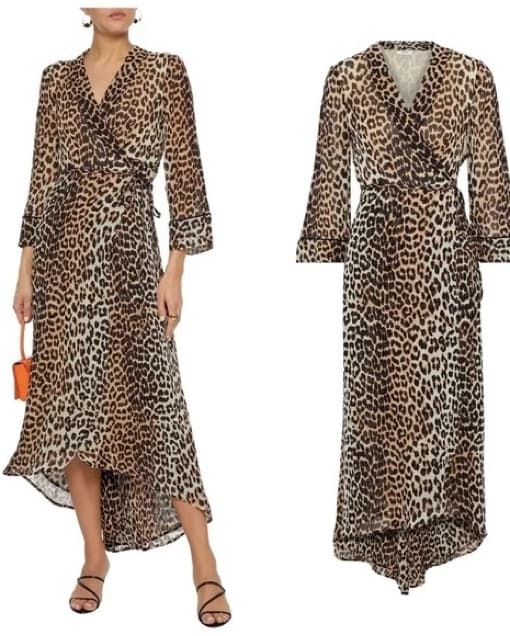 Ganni Leopard Print Midi Dress - Image 1