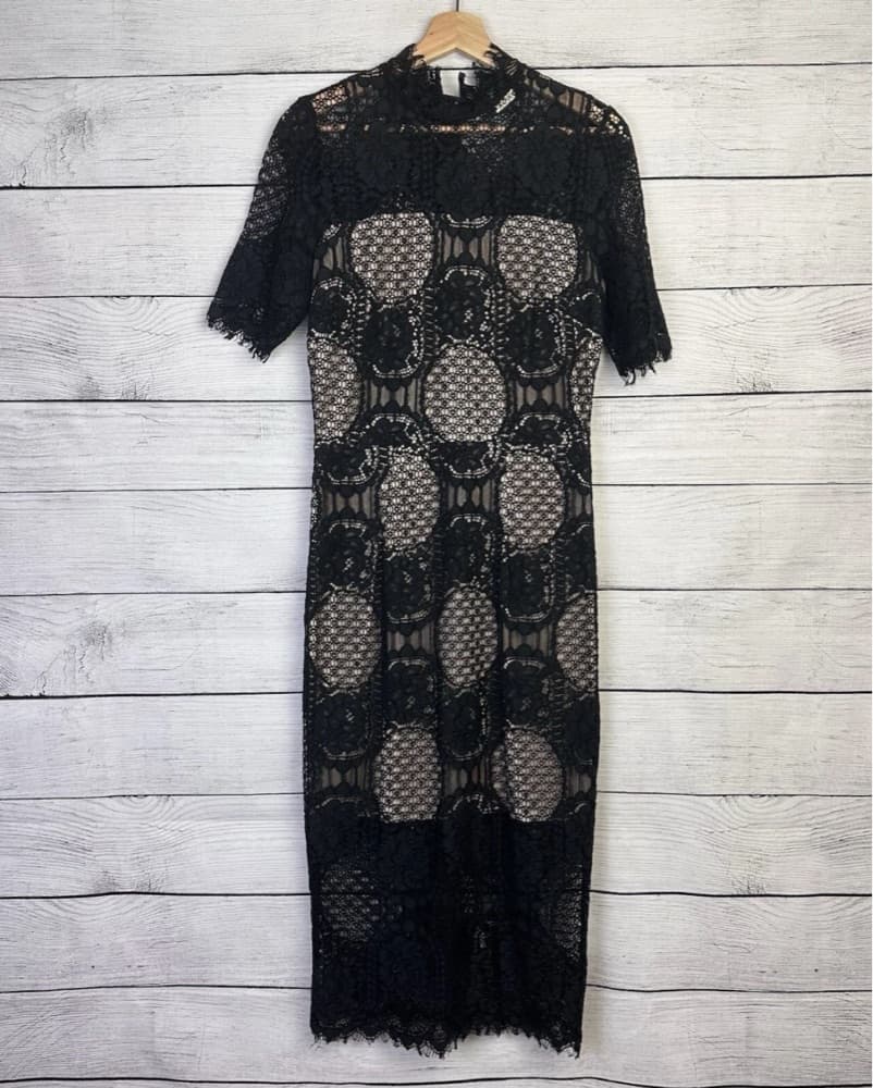 Alexia Admor Black Lace Midi Dress - Image 1