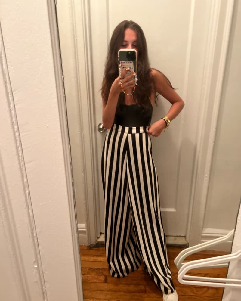 Chic Striped Palazzo Pants - Image 1