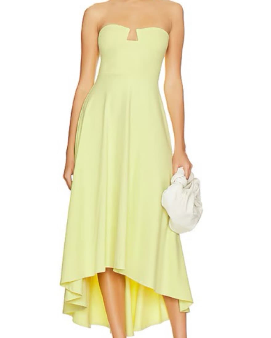 Susana Monaco High Low Dress - Pale Lime - Image 1