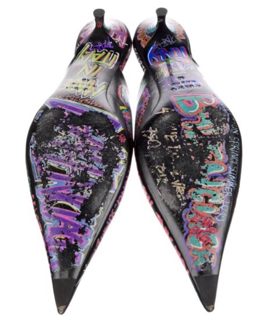 Balenciaga Graffiti Kitten Mules - Image 5