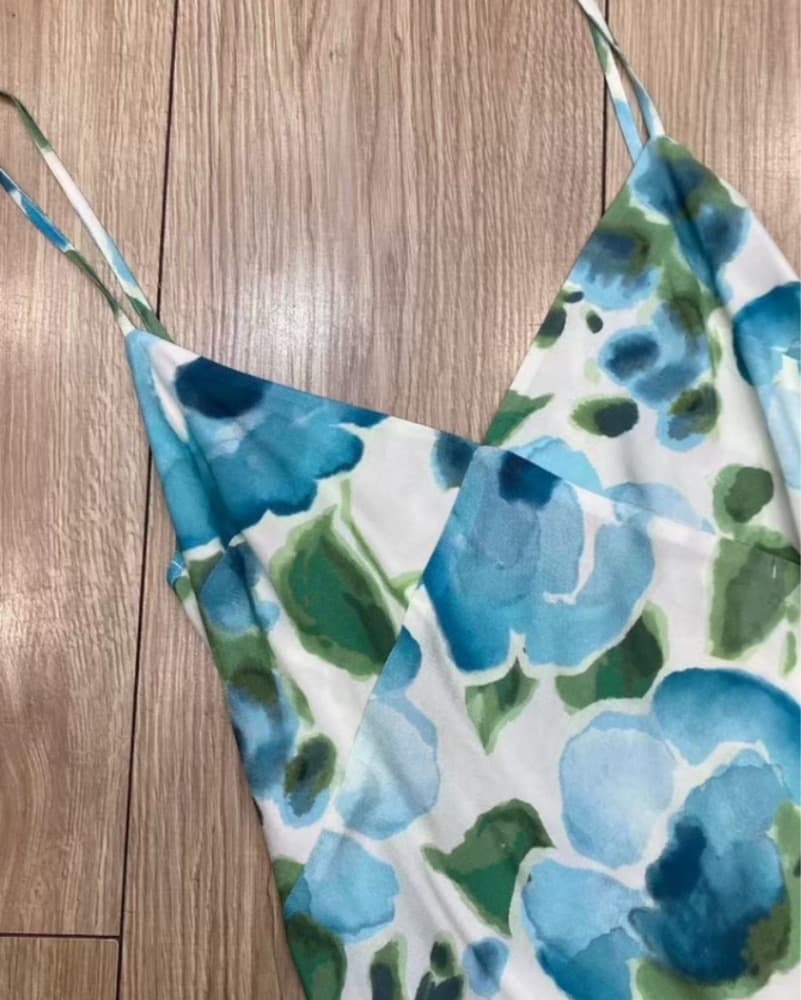 Peony Slip Maxi Dress blue Floral  - Image 2