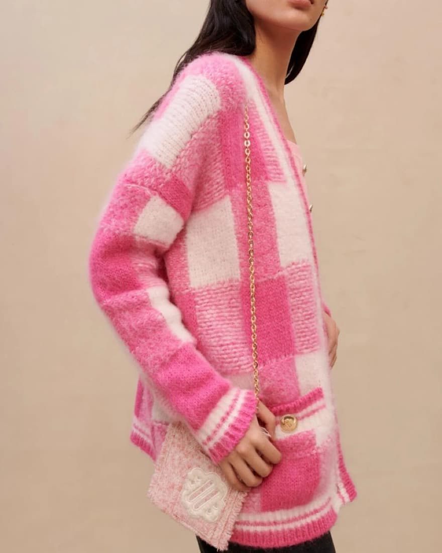 Maje Pink Mohair Cardigan - Image 6