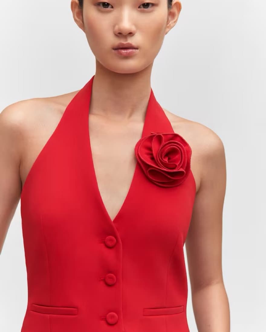 Vest with floral appliqué  - Image 4