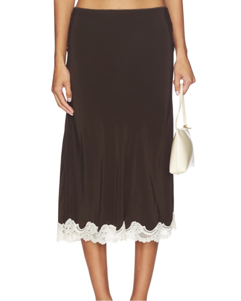 With Jean Tilly Skirt Chocolate  - Image 1