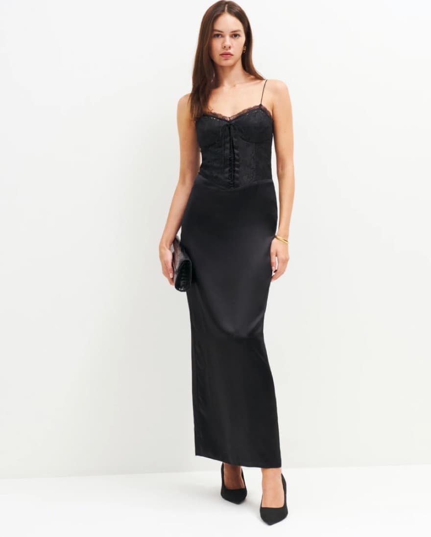 Reformation Black Corset Dress - Image 3