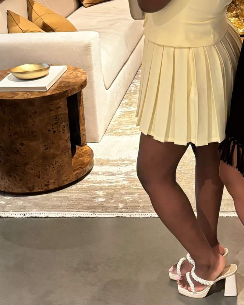 Arielle Vanilla Pearl Block Heel - Image 2