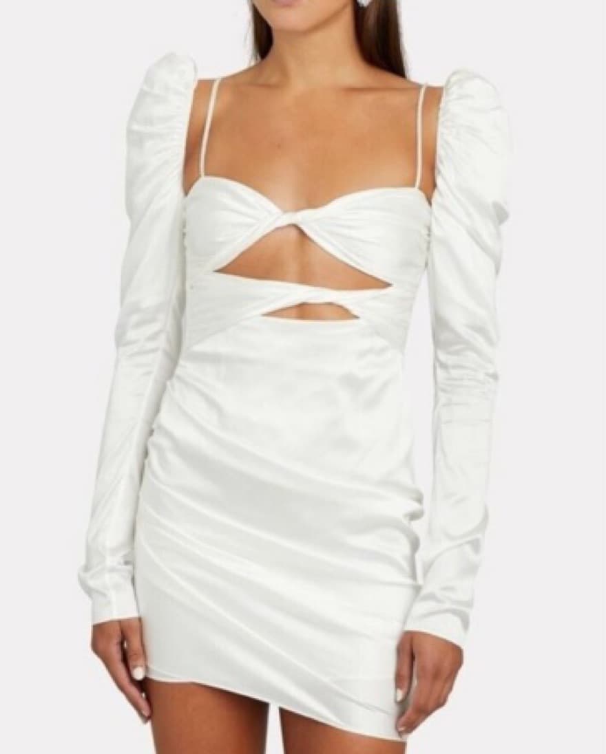The Bar Twist Dress Ivory White Silk  - Image 2