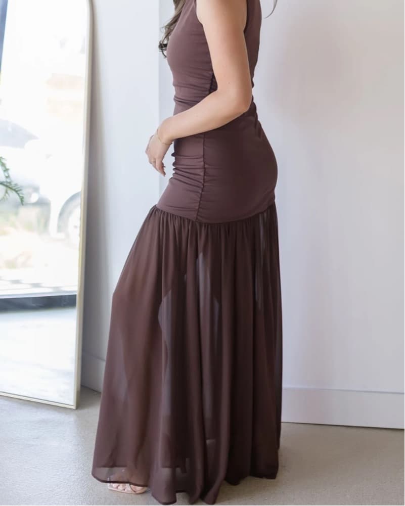 Elegant Ruffle Maxi Dress - Image 1