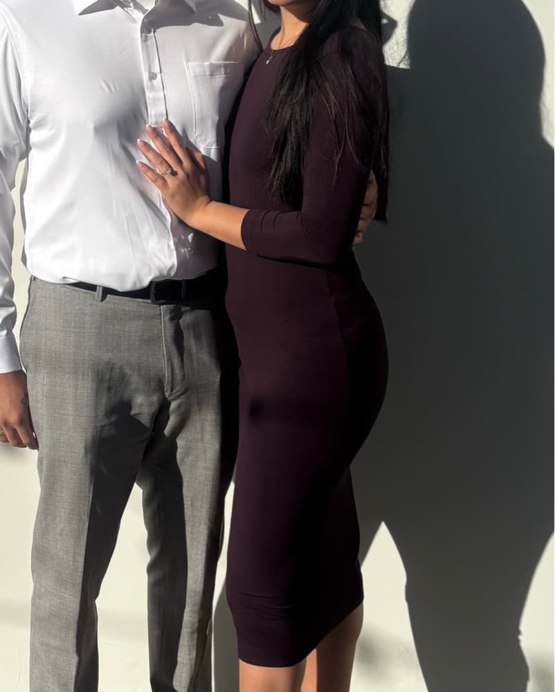 Deep Purple Long Sleeve Midi Dress - Image 2