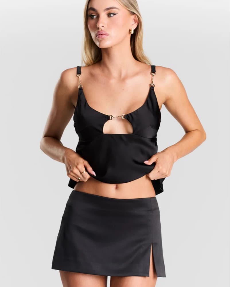 Sasha Therese Black Satin Set - Image 2