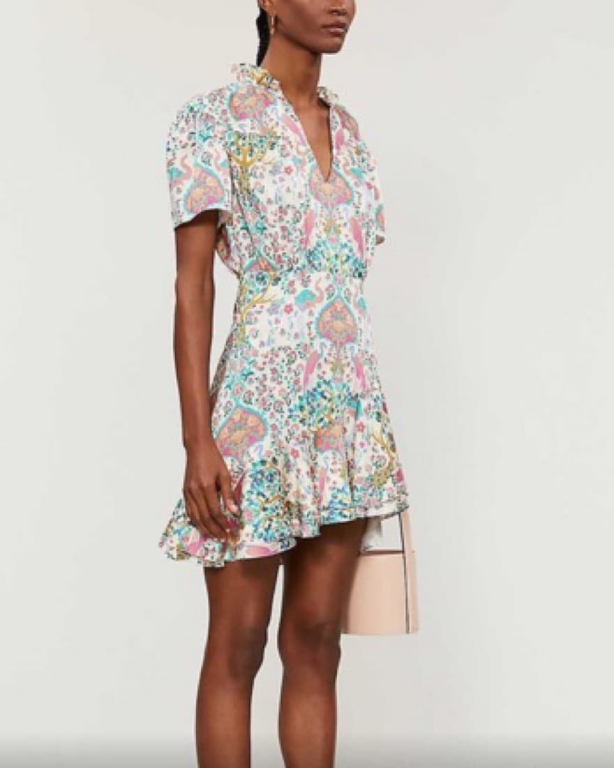 Sandro Printed Peacock Ruffle Dress - XS - Image 2