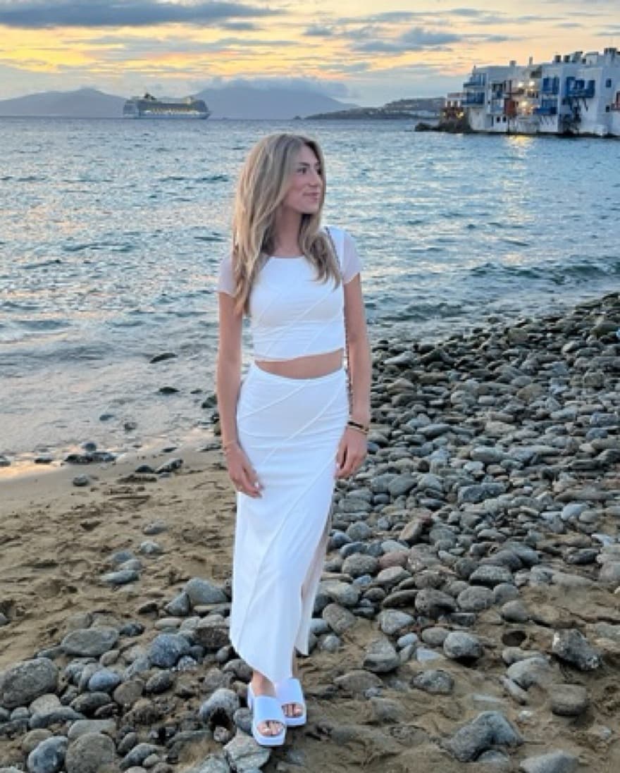 White Midi Skirt Tshirt Set - Image 2