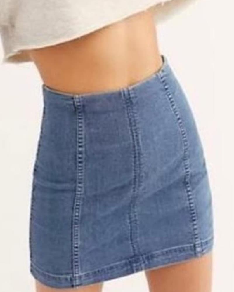 Free People Demin Mini Skirt - Image 1