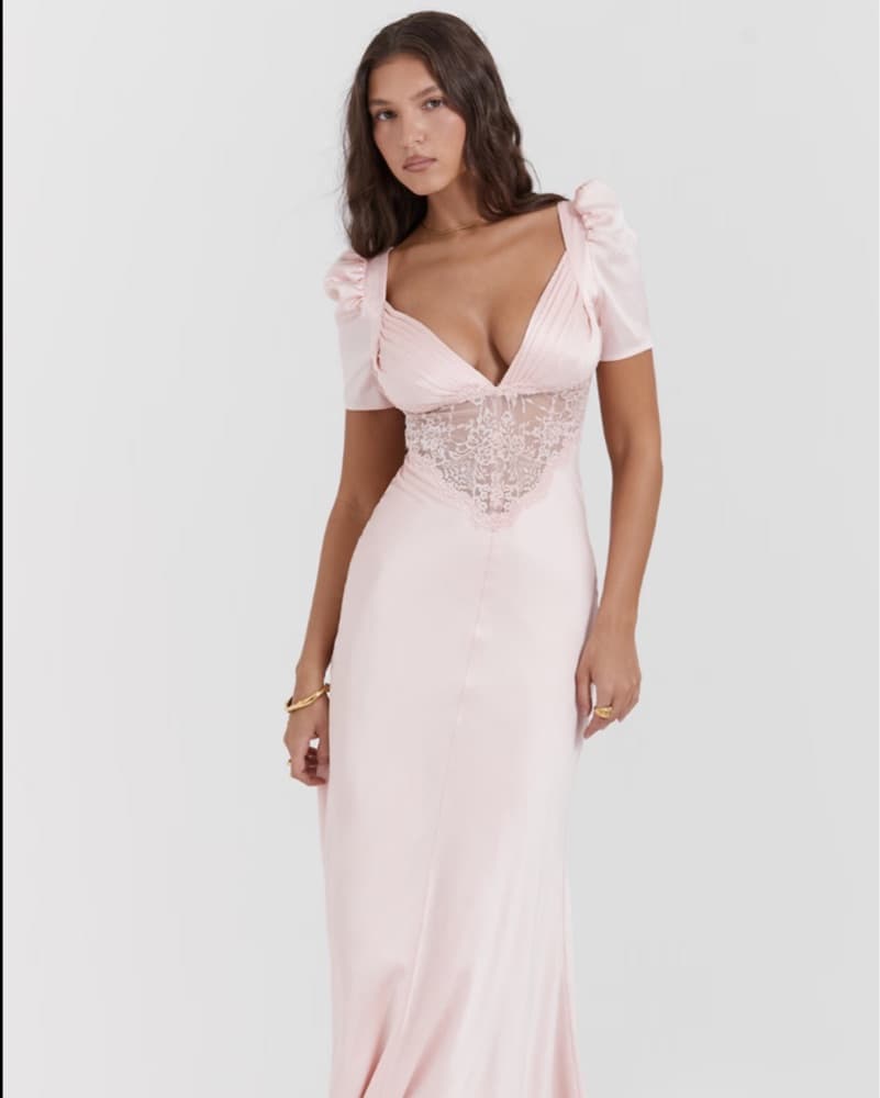 Satin Lace Dress  - Image 1