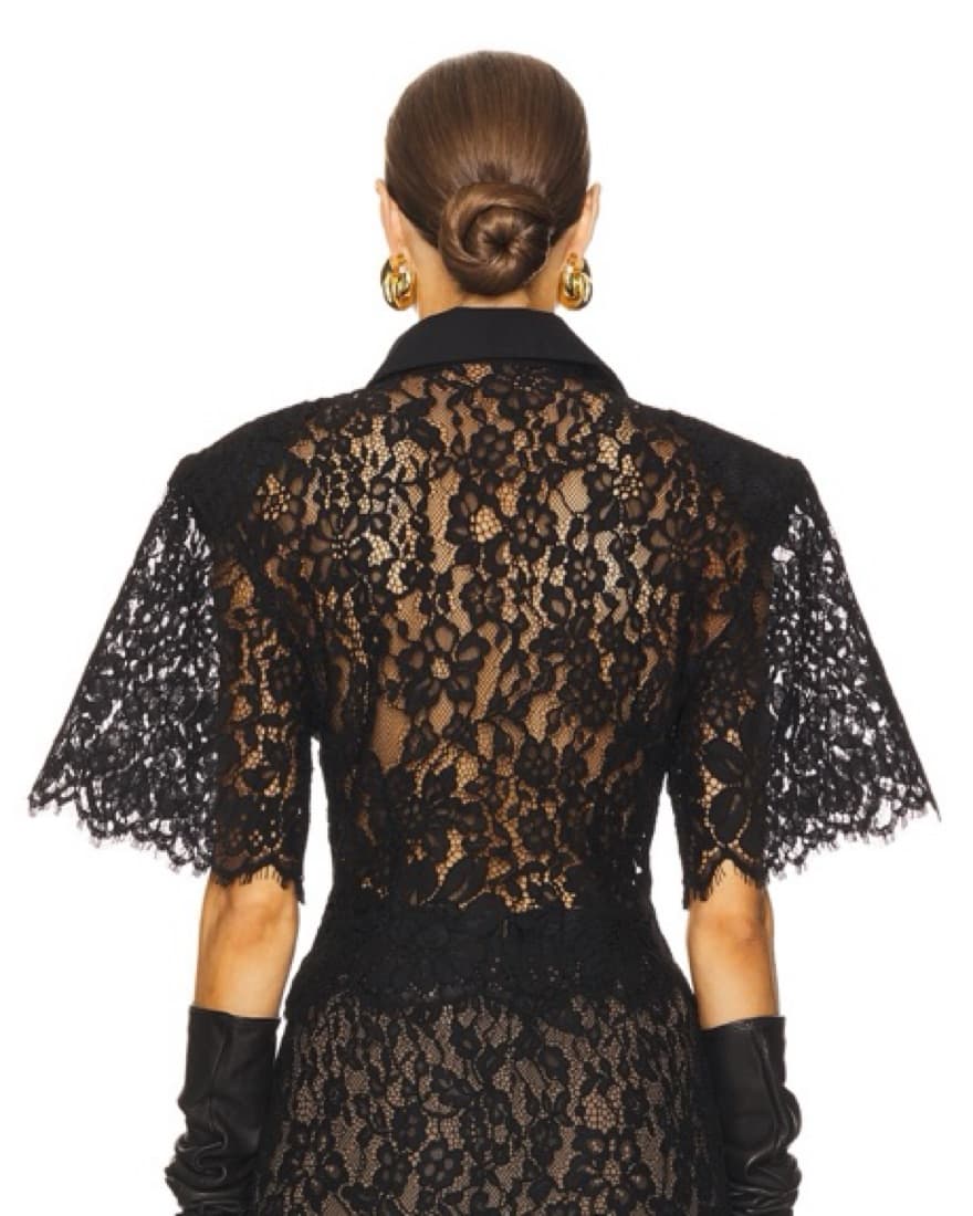 Helsa Lace Shirt with Shoulder Pads - Image 3