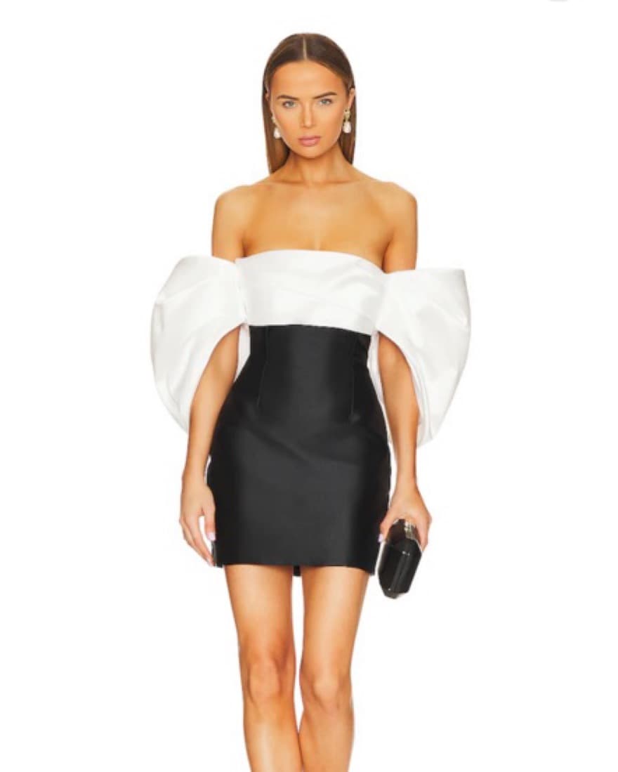 Solace London Elina Dress - Cream/Black - Image 1
