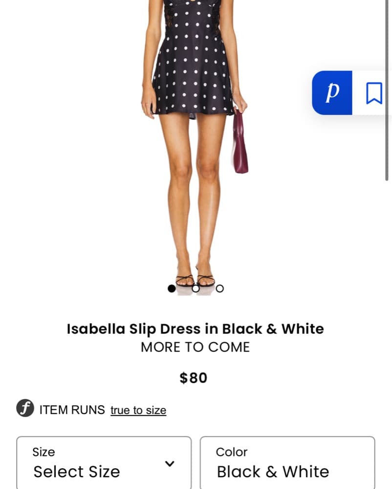 Isabella Slip Dress in Black & White - Image 1