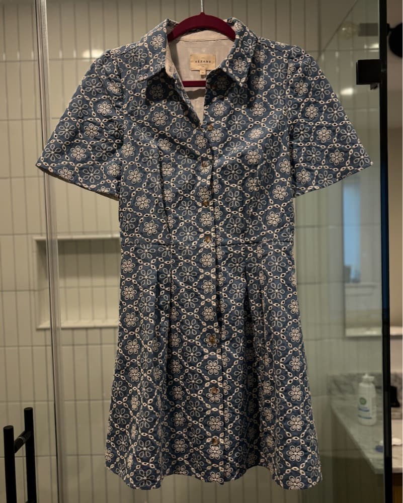 SezaneEyelet Floral Dress with Tie Waist - Image 3
