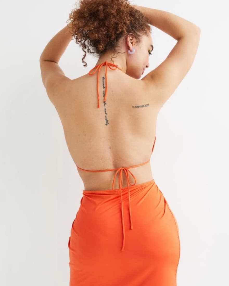 Orange Cut Out Dress  - Image 3