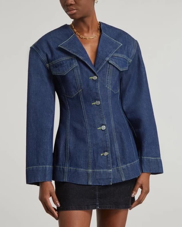 GANNI Dark wash Denim jacket - Image 2