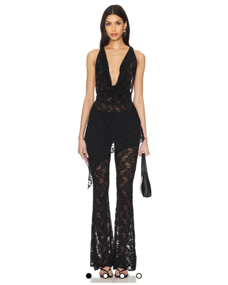 Black lace top and bottom Superdown set  - Image 1