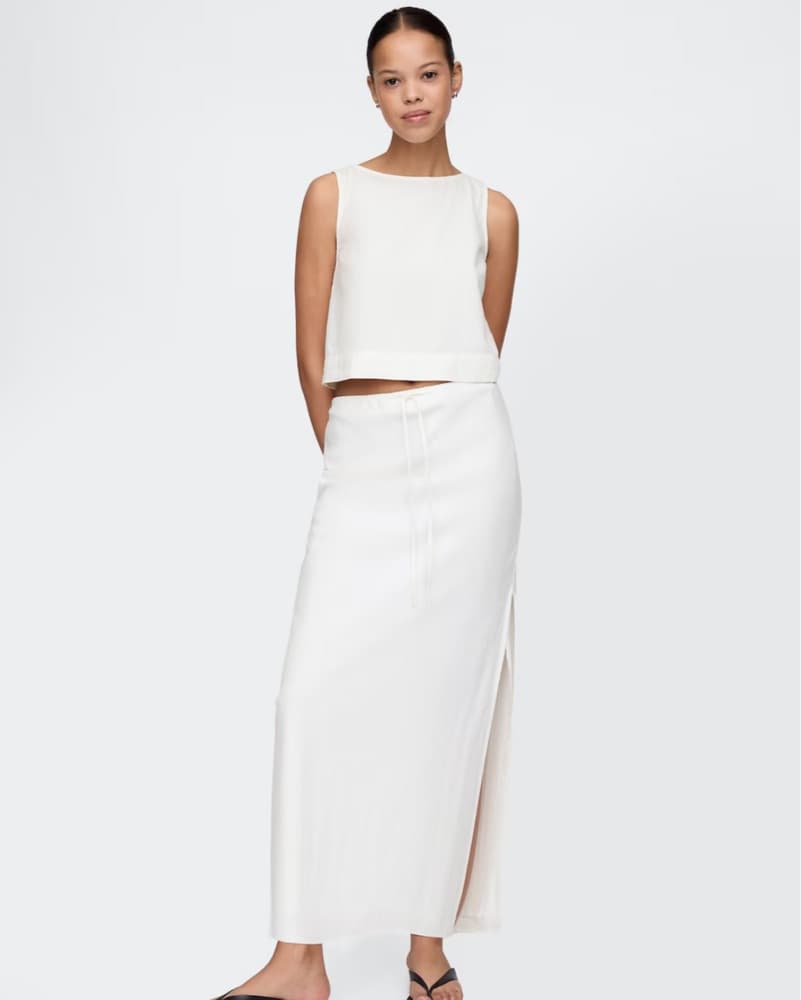 Gap Long White Linen Skirt - Image 1