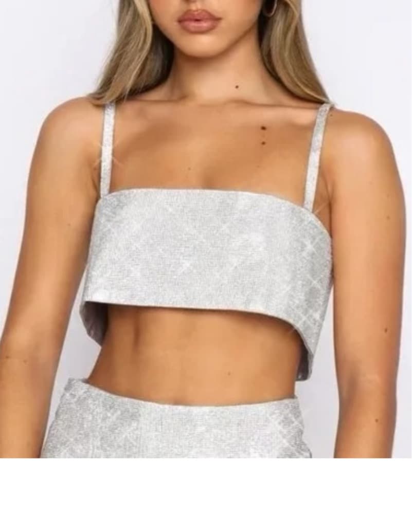 White Fox Crystal Crop Top - Image 3