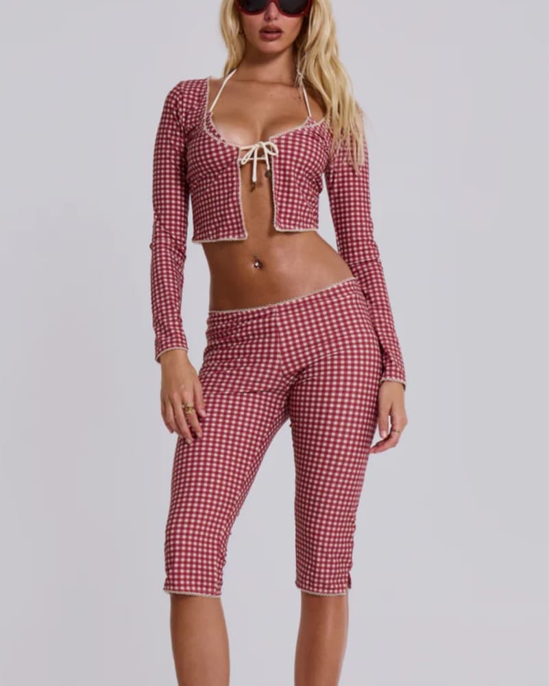 Jaded London Gingham Capri Set  - Image 1