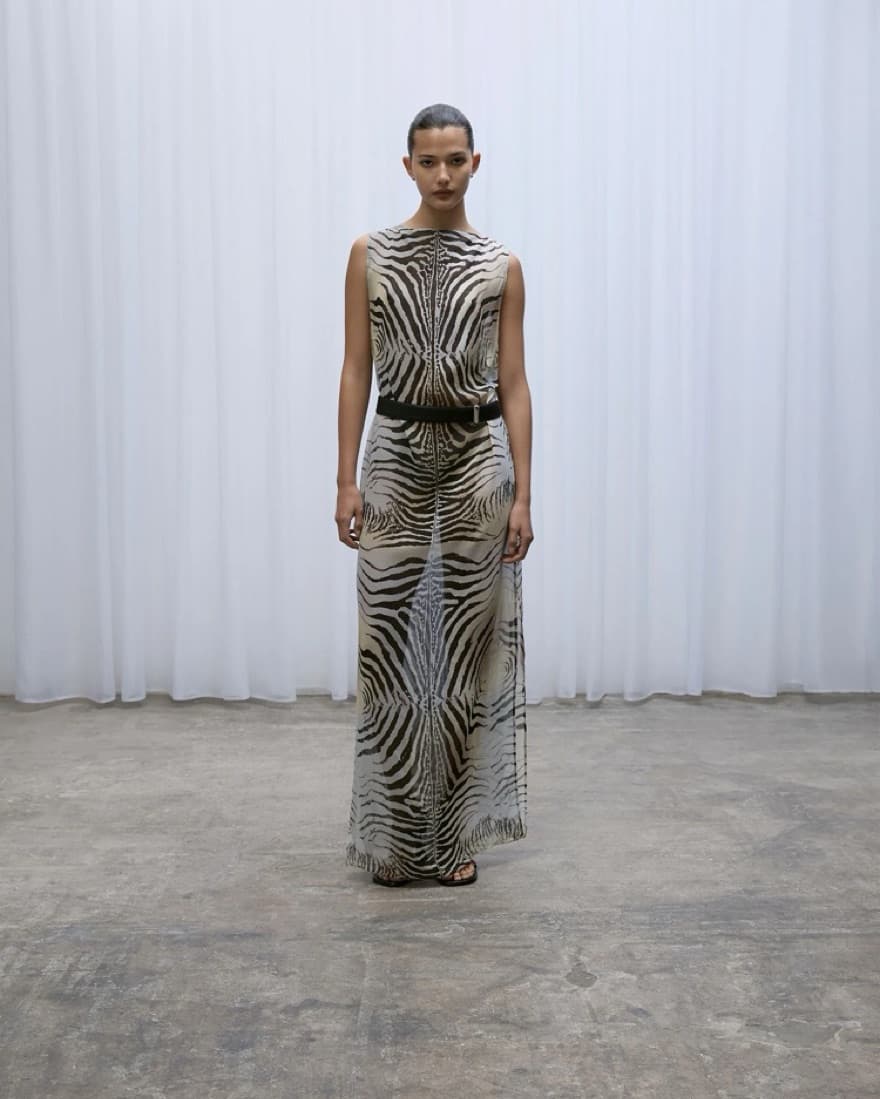 Paris Georgia Zebra Slip Dress - Image 1