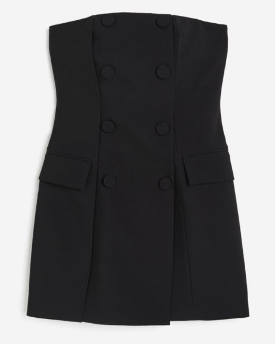 Strapless Suit Vest Black Dress - Image 3