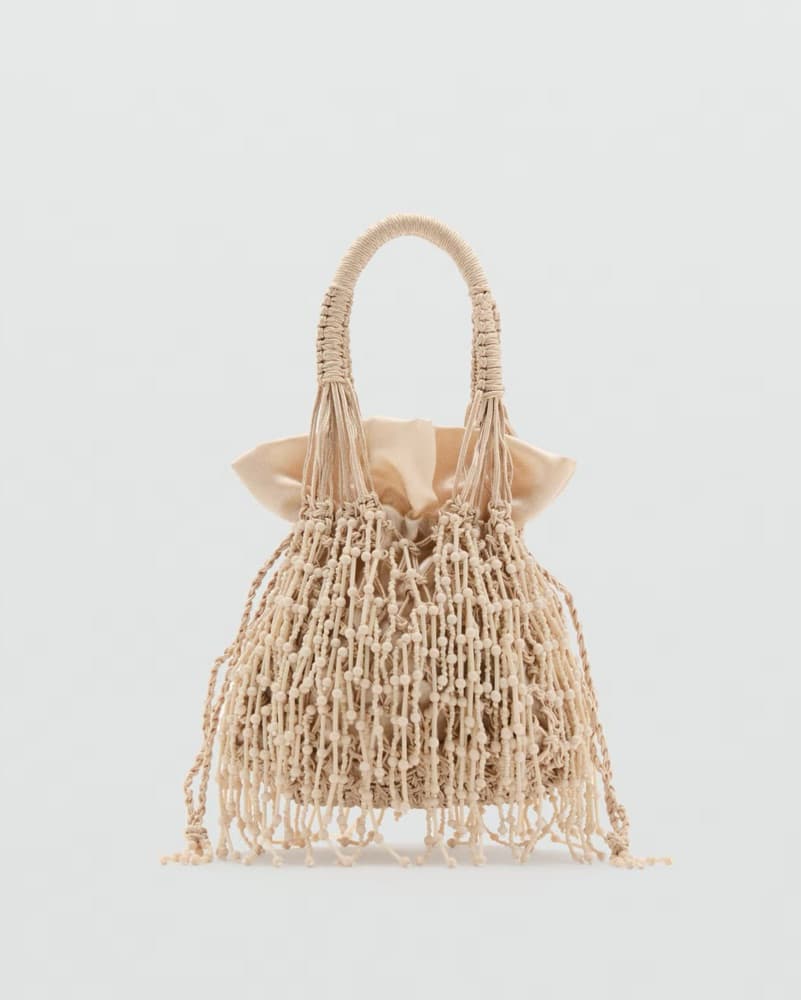 Beaded Cream Bag from Mango - Image 1