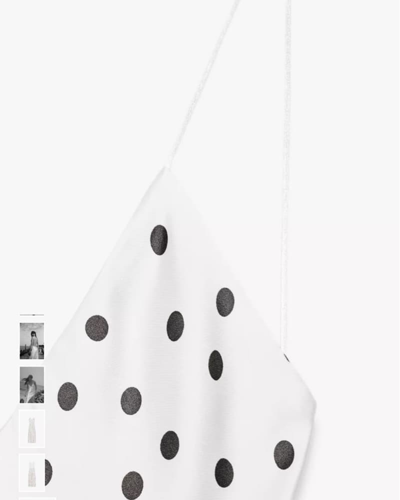 Zara Satin Polka Dot Dress - Image 3