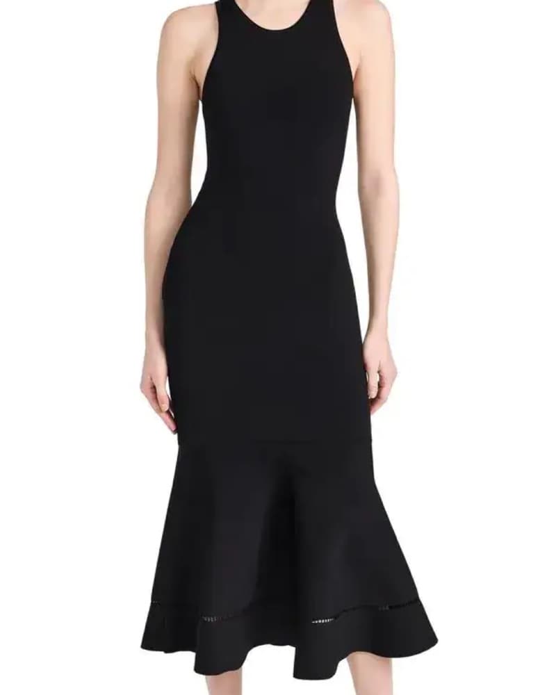 Victoria Beckham Black Fit & Flare Dress - Image 3