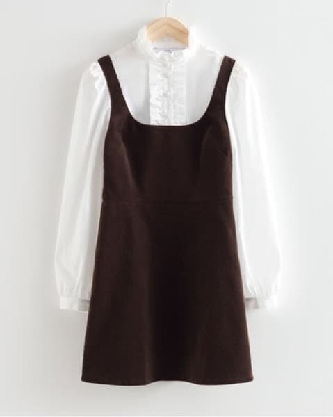 & Other Stories Frilled Corduroy Dress - Image 3