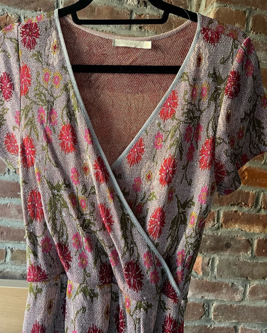 Floral Metallic Thread Maxi Dress - Image 3