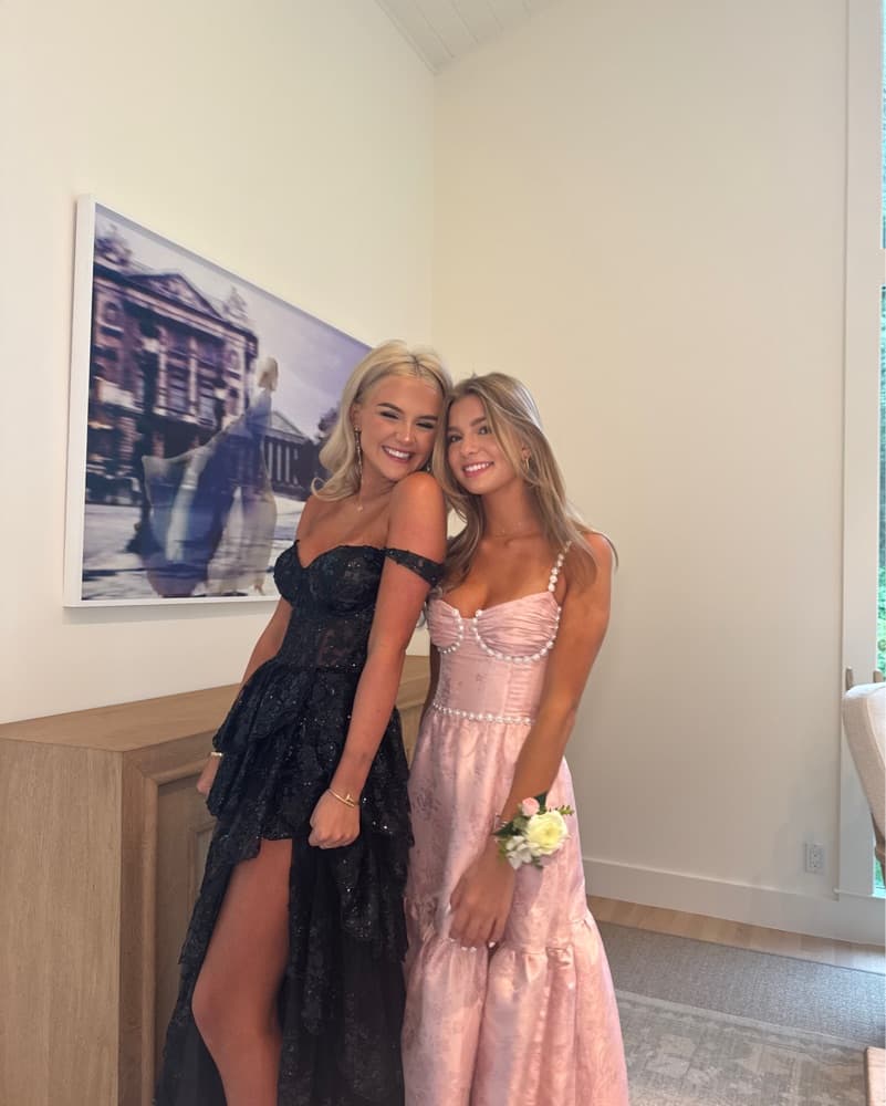 Sherri Hill Black Sparkly Prom Dress - Image 2