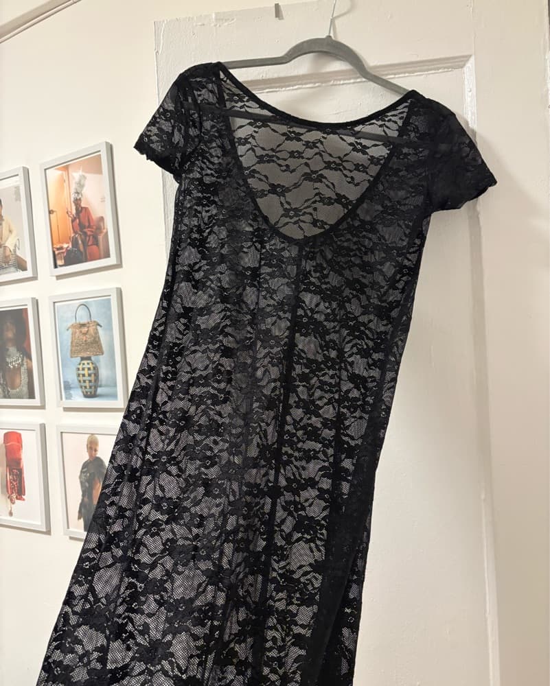Vintage Sheer Long Dress Low Back  - Image 2