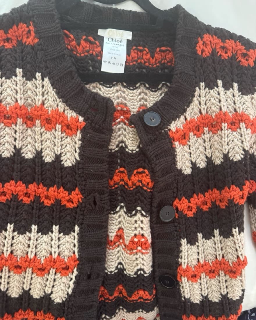Vintage Chloe Cozy Knit Crochet Sweater - Image 2