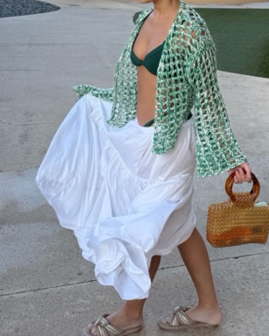 Enza Costa Tiered Maxi Skirt in White - Image 6
