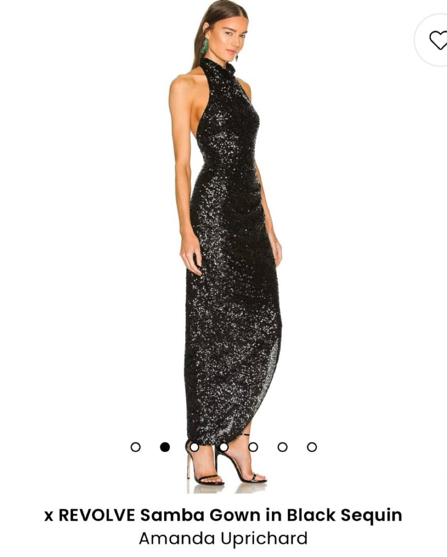 Black Sequin Revolve Halter Dress - Image 2